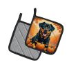 Rottweiler Fall Pair of Pot Holders Kitchen Heat Resistant Pot Holders Sets Oven Hot Pads for Cooking Baking BBQ, 7 1/2 x 7 1/2