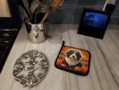 Bearded Collie Fall Pair of Pot Holders Kitchen Heat Resistant Pot Holders Sets Oven Hot Pads for Cooking Baking BBQ, 7 1/2 x 7 1/2