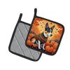 Basenji Fall Pair of Pot Holders Kitchen Heat Resistant Pot Holders Sets Oven Hot Pads for Cooking Baking BBQ, 7 1/2 x 7 1/2