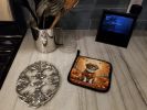 Tibetan Spaniel Fall Pair of Pot Holders Kitchen Heat Resistant Pot Holders Sets Oven Hot Pads for Cooking Baking BBQ, 7 1/2 x 7 1/2