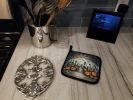 NEW Cat Cemetery Spooky Halloween Pair of Pot Holders Kitchen Heat Resistant Pot Holders Sets Oven Hot Pads for Cooking Baking BBQ, 7 1/2 x 7 1/2