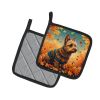 Australian Terrier Terrier Fall Pair of Pot Holders Kitchen Heat Resistant Pot Holders Sets Oven Hot Pads for Cooking Baking BBQ, 7 1/2 x 7 1/2