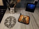 Norfolk Terrier Fall Pair of Pot Holders Kitchen Heat Resistant Pot Holders Sets Oven Hot Pads for Cooking Baking BBQ, 7 1/2 x 7 1/2