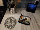 Airedale Terrier Spooky Halloween Pair of Pot Holders Kitchen Heat Resistant Pot Holders Sets Oven Hot Pads for Cooking Baking BBQ, 7 1/2 x 7 1/2
