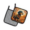 Dachshund Fall Pair of Pot Holders Kitchen Heat Resistant Pot Holders Sets Oven Hot Pads for Cooking Baking BBQ, 7 1/2 x 7 1/2