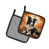 Border Collie Fall Pair of Pot Holders Kitchen Heat Resistant Pot Holders Sets Oven Hot Pads for Cooking Baking BBQ, 7 1/2 x 7 1/2