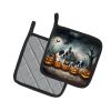 Saint Bernard Spooky Halloween Pair of Pot Holders Kitchen Heat Resistant Pot Holders Sets Oven Hot Pads for Cooking Baking BBQ, 7 1/2 x 7 1/2