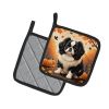 Japanese Chin Fall Pair of Pot Holders Kitchen Heat Resistant Pot Holders Sets Oven Hot Pads for Cooking Baking BBQ, 7 1/2 x 7 1/2