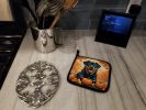Rottweiler Fall Pair of Pot Holders Kitchen Heat Resistant Pot Holders Sets Oven Hot Pads for Cooking Baking BBQ, 7 1/2 x 7 1/2