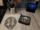Sheltie Spooky Halloween Pair of Pot Holders Kitchen Heat Resistant Pot Holders Sets Oven Hot Pads for Cooking Baking BBQ, 7 1/2 x 7 1/2