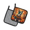 NEW Pit Bull Terrier Fall Pair of Pot Holders Kitchen Heat Resistant Pot Holders Sets Oven Hot Pads for Cooking Baking BBQ, 7 1/2 x 7 1/2