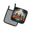 Trick or Treaters Spooky Halloween Pair of Pot Holders Kitchen Heat Resistant Pot Holders Sets Oven Hot Pads for Cooking Baking BBQ, 7 1/2 x 7 1/2