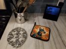 Doberman Pinscher Fall Pair of Pot Holders Kitchen Heat Resistant Pot Holders Sets Oven Hot Pads for Cooking Baking BBQ, 7 1/2 x 7 1/2