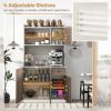 71 Inch Kitchen Pantry Storage Cabinet Buffet Sideboard with Built-in Charge Station