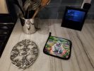 English Bulldog Spring Path Pair of Pot Holders Kitchen Heat Resistant Pot Holders Sets Oven Hot Pads for Cooking Baking BBQ, 7 1/2 x 7 1/2