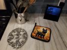 Black Cairn Terrier Fall Pair of Pot Holders Kitchen Heat Resistant Pot Holders Sets Oven Hot Pads for Cooking Baking BBQ, 7 1/2 x 7 1/2