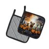 Norfolk Terrier Spooky Halloween Pair of Pot Holders Kitchen Heat Resistant Pot Holders Sets Oven Hot Pads for Cooking Baking BBQ, 7 1/2 x 7 1/2
