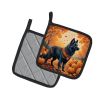 Belgian Sheepdog Fall Pair of Pot Holders Kitchen Heat Resistant Pot Holders Sets Oven Hot Pads for Cooking Baking BBQ, 7 1/2 x 7 1/2