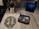 Bearded Collie Spooky Halloween Pair of Pot Holders Kitchen Heat Resistant Pot Holders Sets Oven Hot Pads for Cooking Baking BBQ, 7 1/2 x 7 1/2