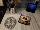 Japanese Chin Fall Pair of Pot Holders Kitchen Heat Resistant Pot Holders Sets Oven Hot Pads for Cooking Baking BBQ, 7 1/2 x 7 1/2
