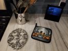 Shar Pei Spooky Halloween Pair of Pot Holders Kitchen Heat Resistant Pot Holders Sets Oven Hot Pads for Cooking Baking BBQ, 7 1/2 x 7 1/2