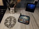 English Bulldog Spooky Halloween Pair of Pot Holders Kitchen Heat Resistant Pot Holders Sets Oven Hot Pads for Cooking Baking BBQ, 7 1/2 x 7 1/2