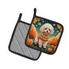 Poodle Fall Pair of Pot Holders Kitchen Heat Resistant Pot Holders Sets Oven Hot Pads for Cooking Baking BBQ, 7 1/2 x 7 1/2