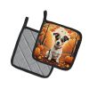 Jack Russell Terrier Fall Pair of Pot Holders Kitchen Heat Resistant Pot Holders Sets Oven Hot Pads for Cooking Baking BBQ, 7 1/2 x 7 1/2