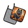 Keeshond Fall Pair of Pot Holders Kitchen Heat Resistant Pot Holders Sets Oven Hot Pads for Cooking Baking BBQ, 7 1/2 x 7 1/2