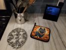 Keeshond Fall Pair of Pot Holders Kitchen Heat Resistant Pot Holders Sets Oven Hot Pads for Cooking Baking BBQ, 7 1/2 x 7 1/2