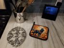 Belgian Sheepdog Fall Pair of Pot Holders Kitchen Heat Resistant Pot Holders Sets Oven Hot Pads for Cooking Baking BBQ, 7 1/2 x 7 1/2
