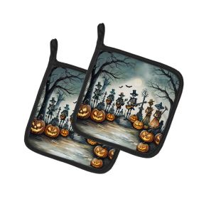 Mariachi Skeleton Band Spooky Halloween Pair of Pot Holders Kitchen Heat Resistant Pot Holders Sets Oven Hot Pads for Cooking Baking BBQ (Default: Default)