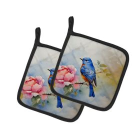 Bluebird Pair of Pot Holders Kitchen Heat Resistant Pot Holders Sets Oven Hot Pads for Cooking Baking BBQ, 7 1/2 x 7 1/2 (Default: Default)
